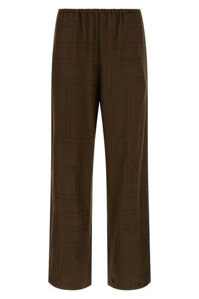 toteme embroidered modal flannel pants