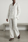 toteme light cotton blend pants embroidered