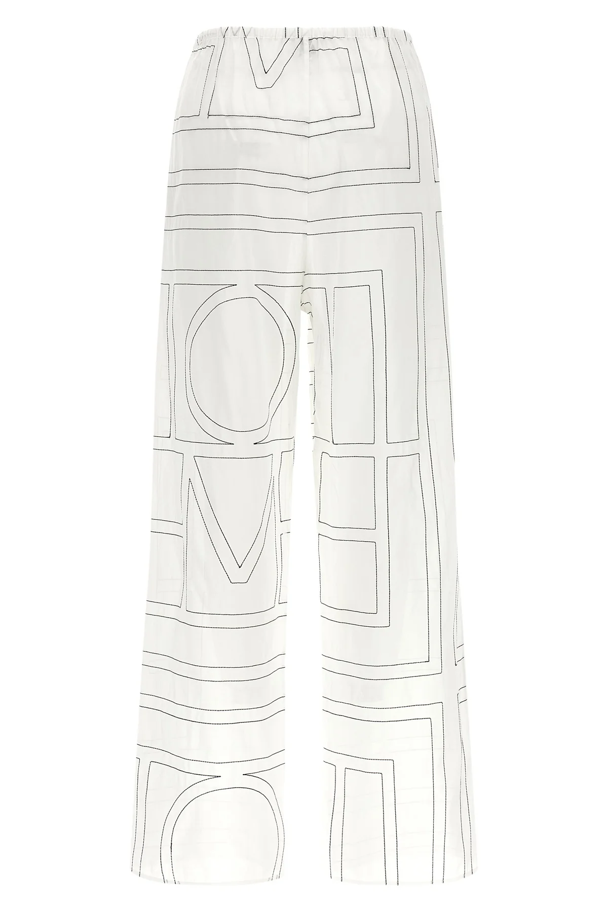 toteme light cotton blend pants embroidered