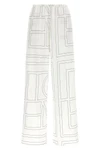 toteme light cotton blend pants embroidered