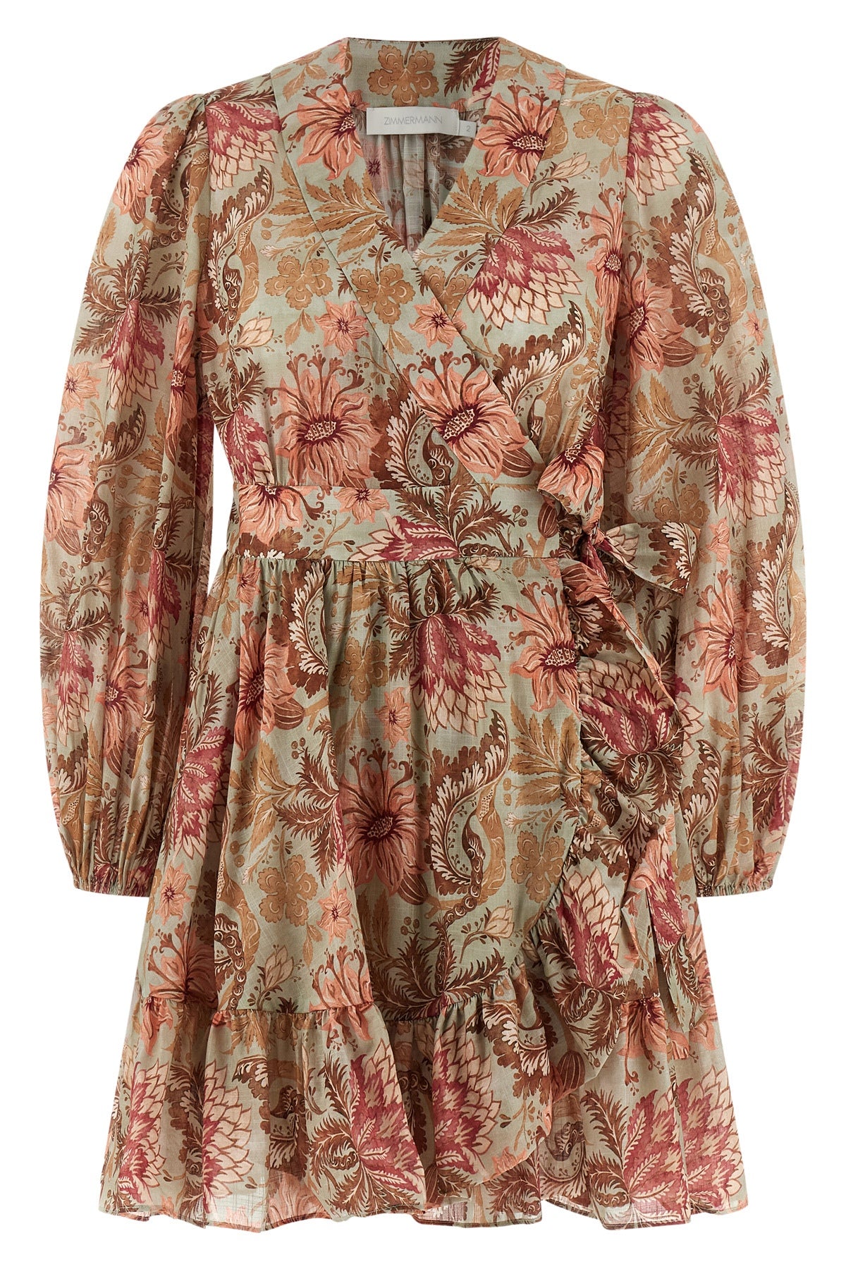 ZIMMERMANN 0 mini dress daylight in floral-patterned cotton