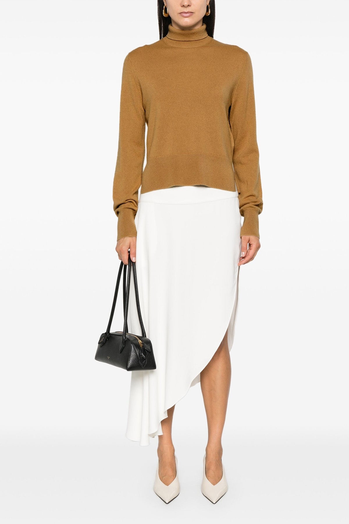 TOTEME L cropped turtleneck cashmere turtleneck sweater