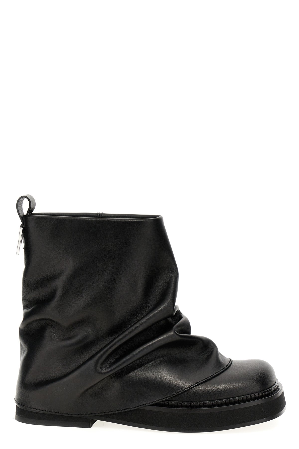 THE ATTICO 36 mini robin combat crinkled leather ankle boots