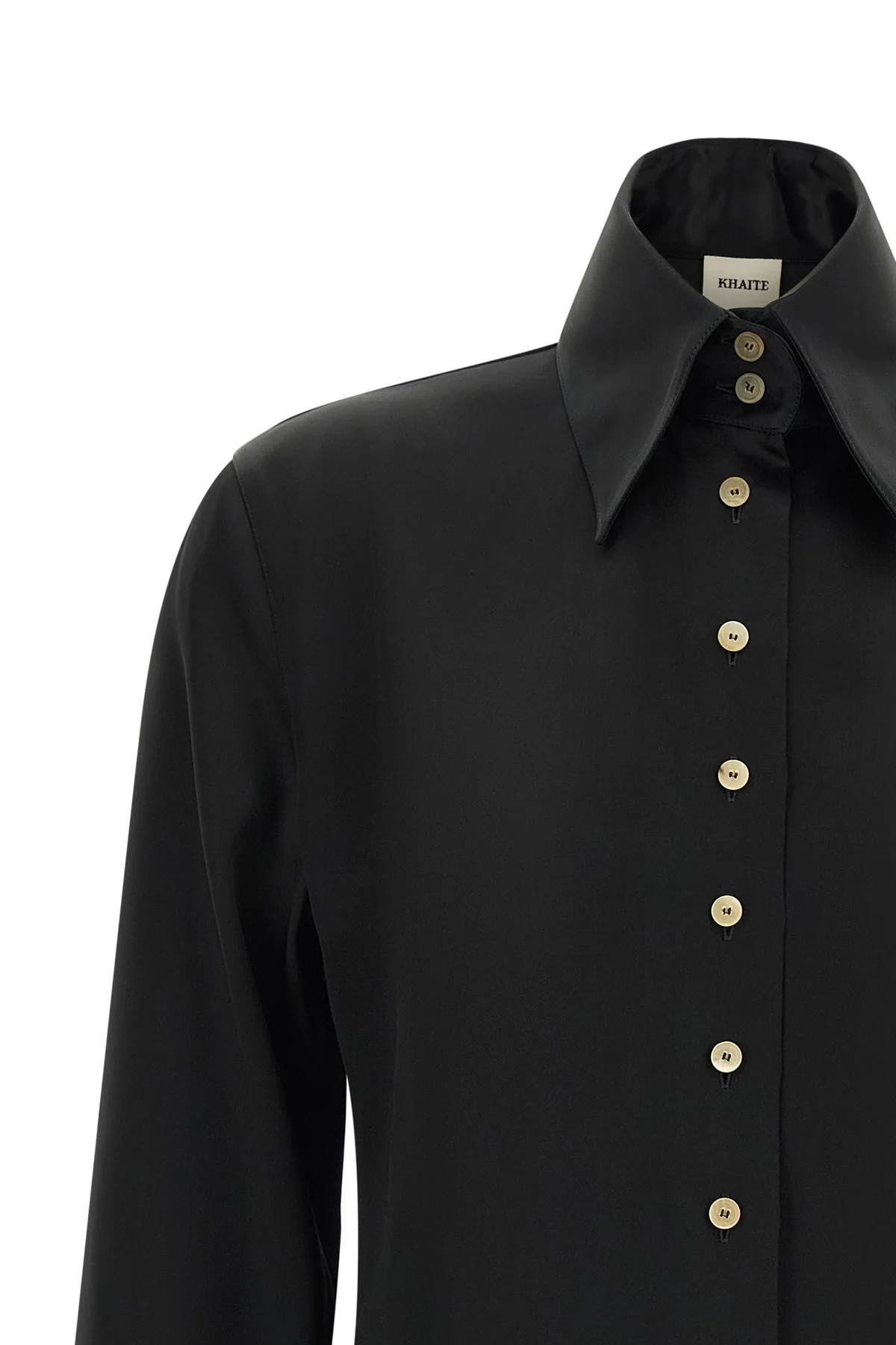 the ivy khaite shirt defines contemporary tailoring through an elongated and p