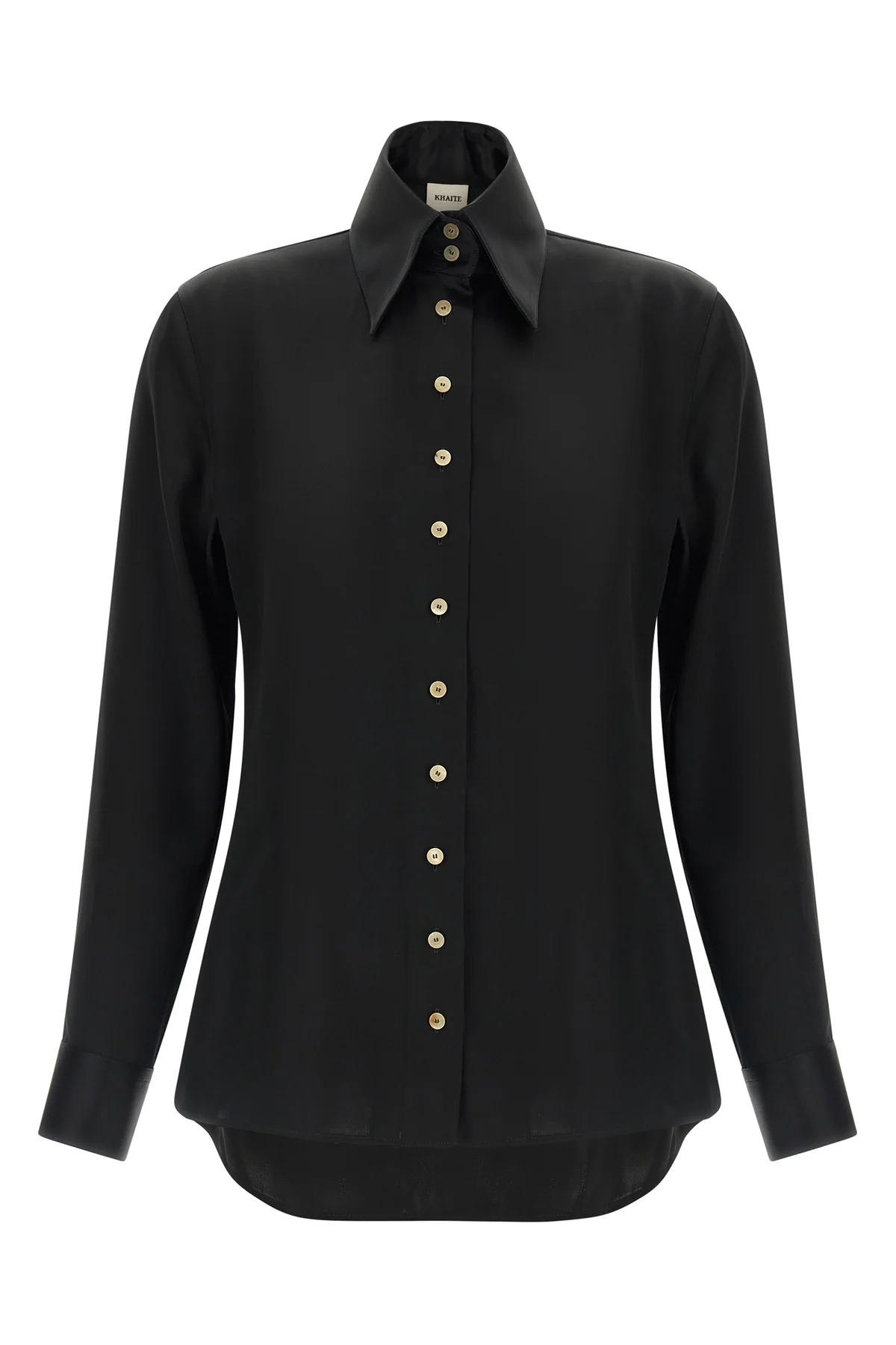 the ivy khaite shirt defines contemporary tailoring through an elongated and p