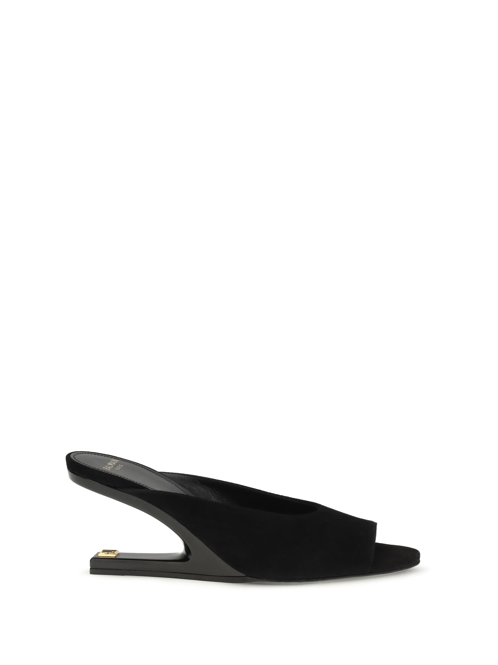 BALMAIN 38 suede open-toe mules