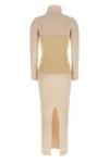 long dress in ribbed merino wool