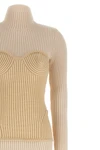 long dress in ribbed merino wool