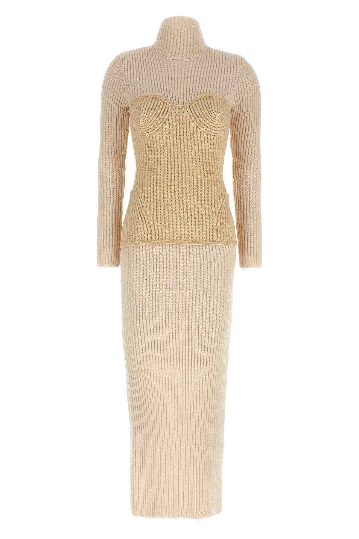 JEAN PAUL GAULTIER XS long dress in ribbed merino wool