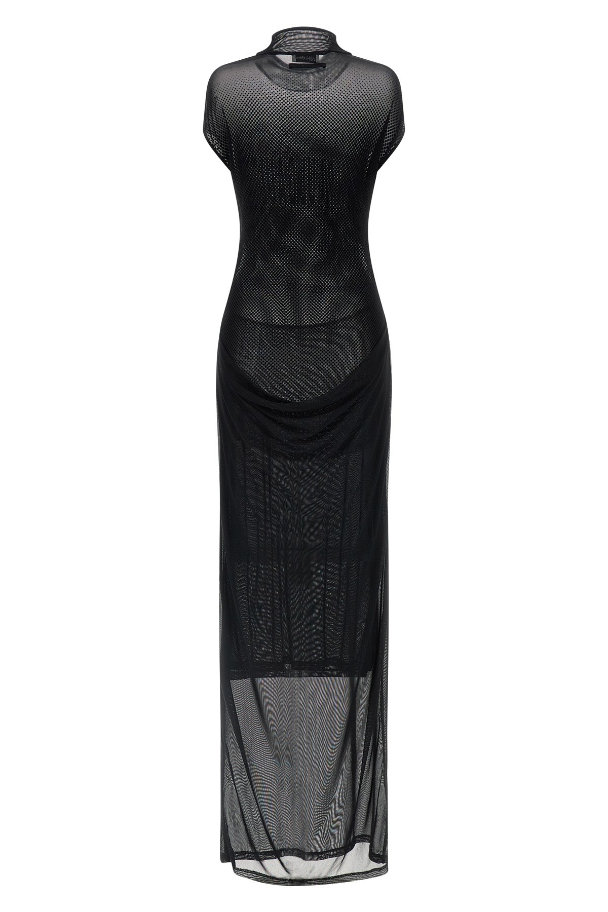 JEAN PAUL GAULTIER S long sleeveless dress in semi-transparent stretch mesh
