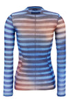all-over air print stretch tulle top