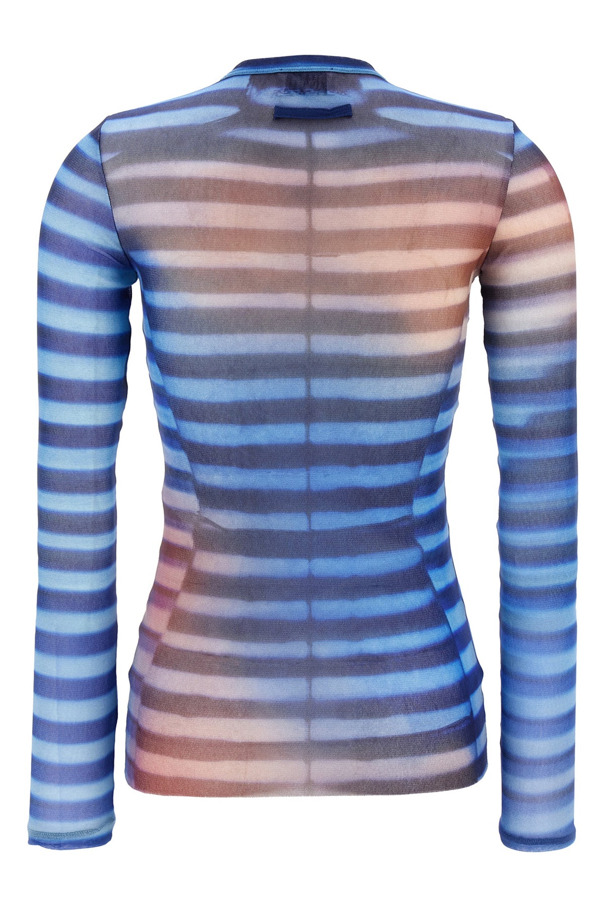 all-over air print stretch tulle top