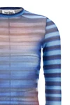 all-over air print stretch tulle top
