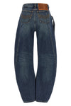 the blue denim strap cotton denim jeans