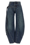 the blue denim strap cotton denim jeans