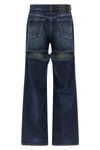 the blue cut-out stone-washed cotton denim jeans