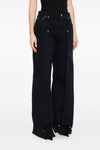 the snap-button denim overdyed cotton denim jeans