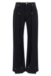 the snap-button denim overdyed cotton denim jeans