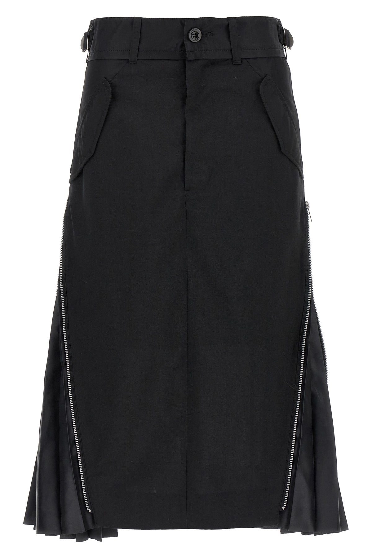 SACAI 2 midi wool cargo mix skirt