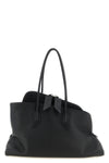 the attico la passeggiata medium shoulder bag is made of fine black hammered c