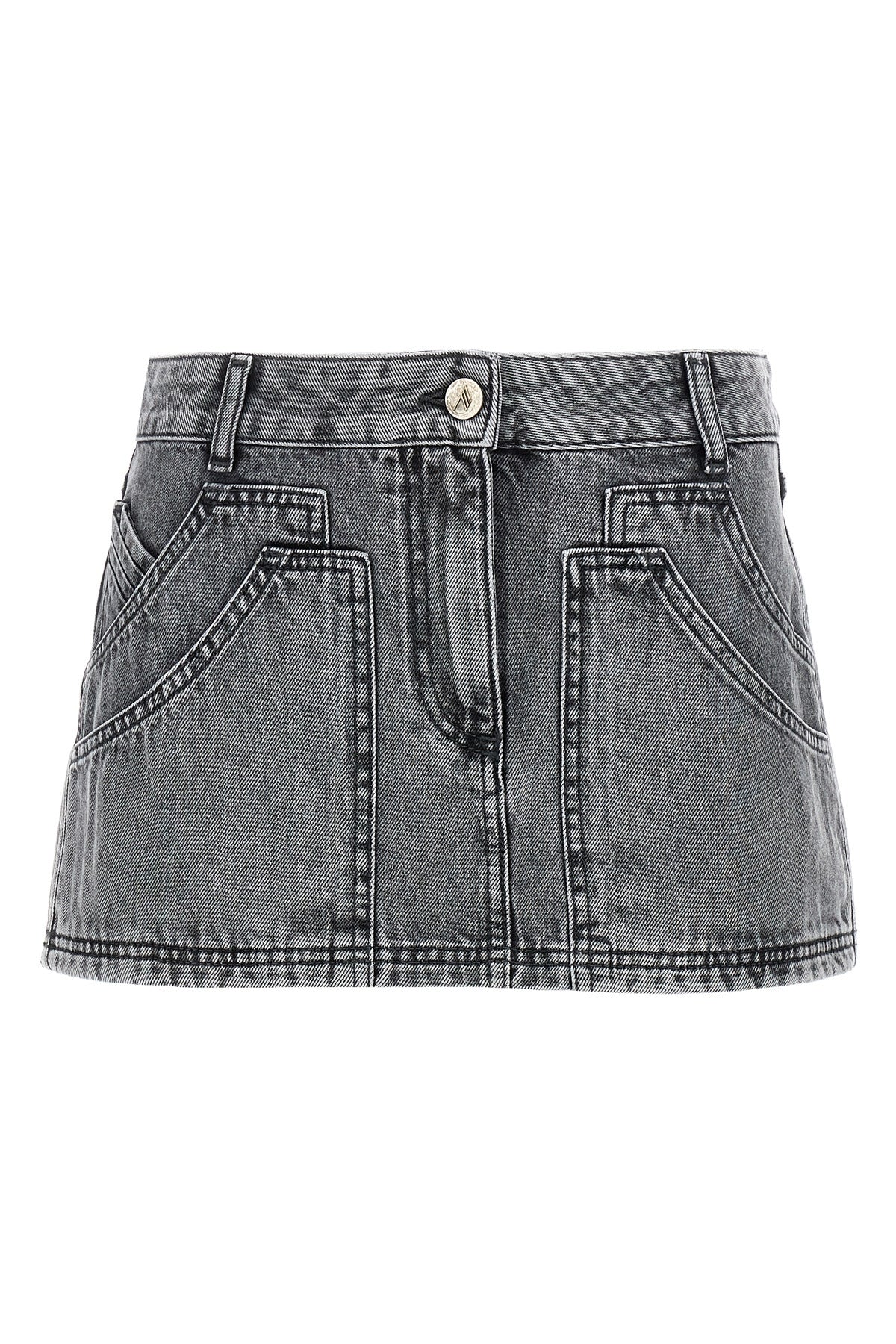 THE ATTICO 42 cotton denim mini skirt