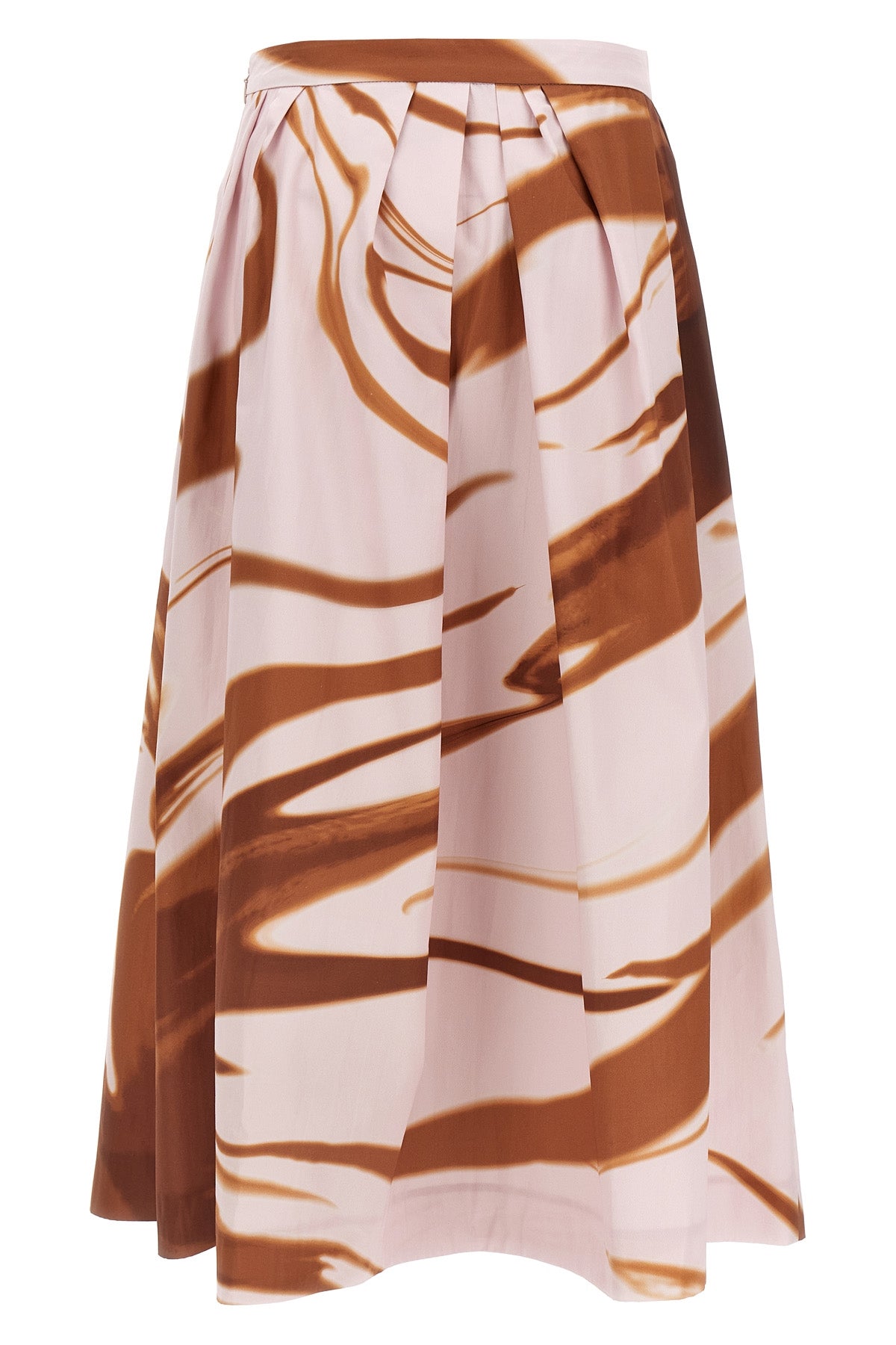 DRIES VAN NOTEN 40 soni midi skirt in printed cotton poplin