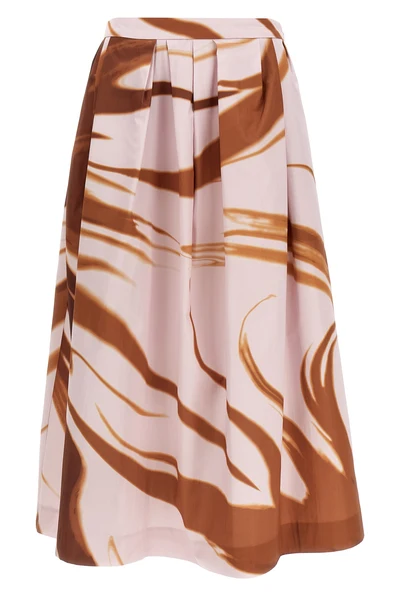 soni midi skirt in printed cotton poplin