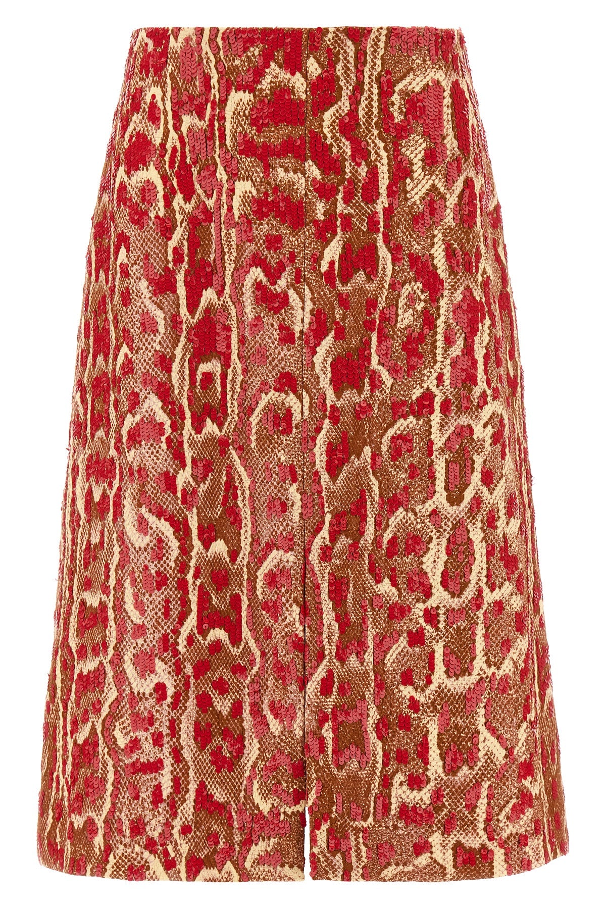 DRIES VAN NOTEN 36 shera bis midi skirt in cotton blend and snake print viscose