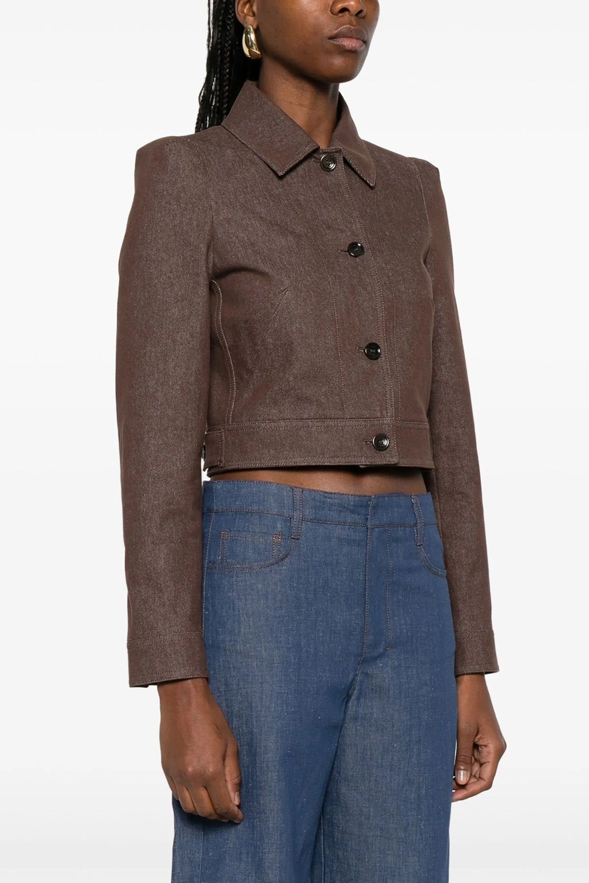 MAX MARA 38 carpa blazer in pure cotton denim effect fabric
