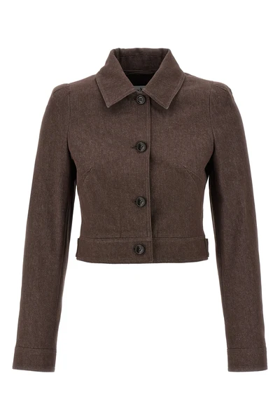 carpa blazer in pure cotton denim effect fabric