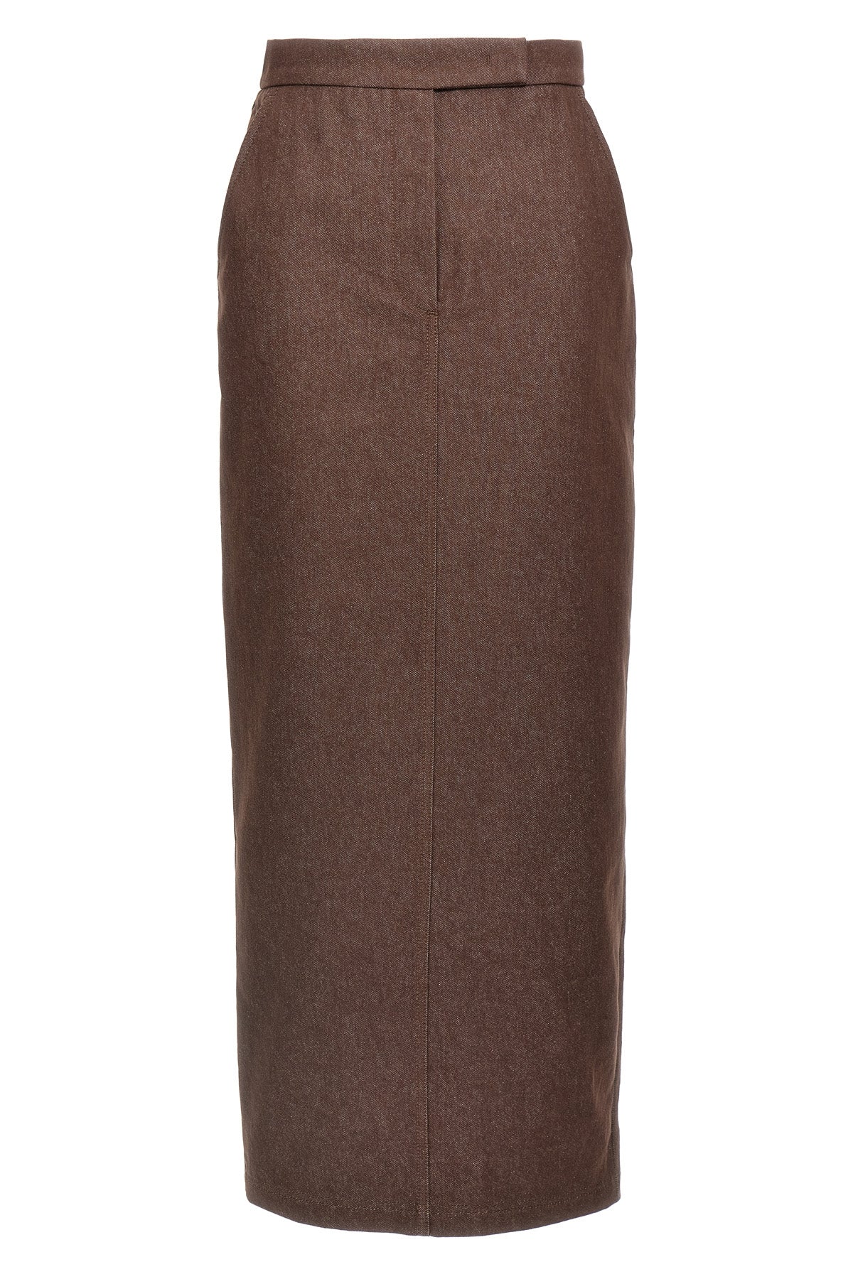 MAX MARA 40 long pianosa denim-effect cotton skirt