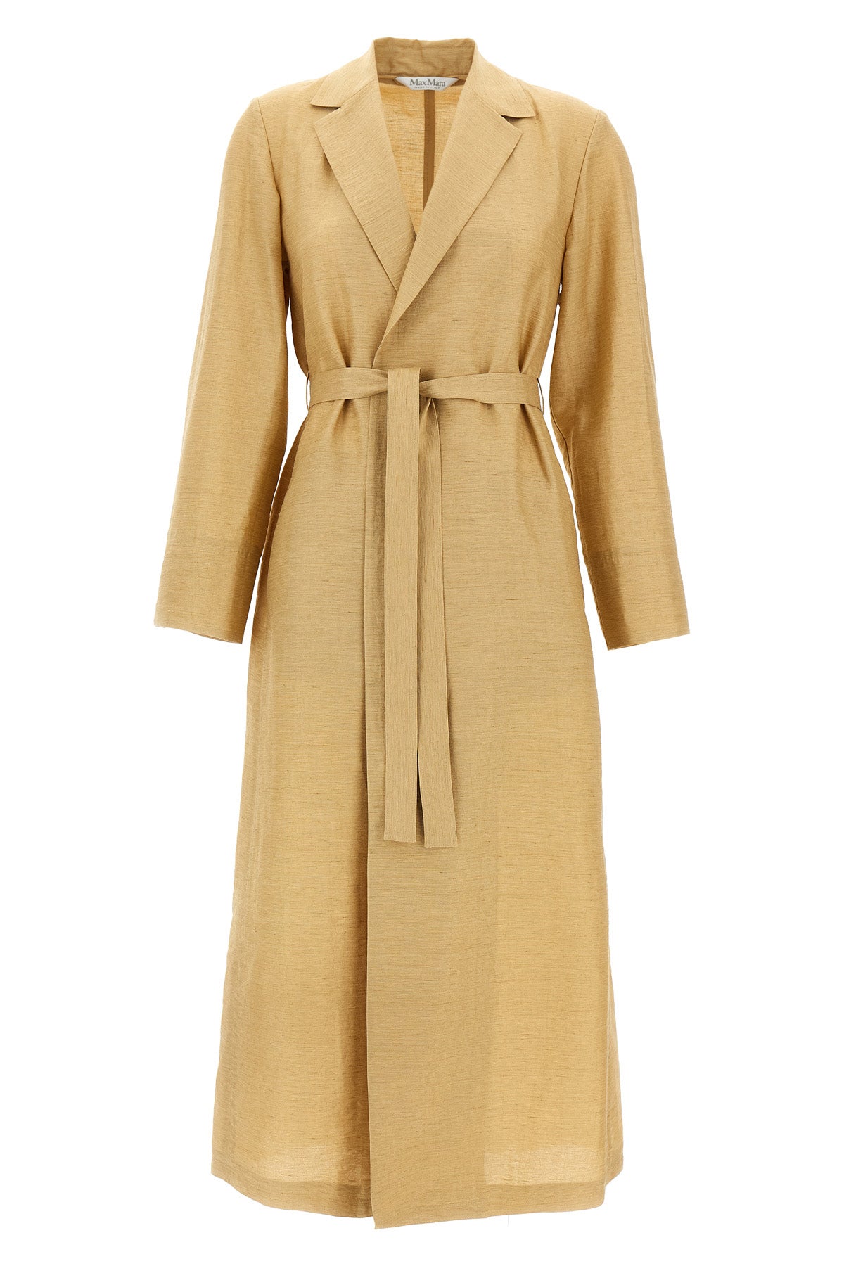 MAX MARA 42 meandro robe style coat in linen and silk blend