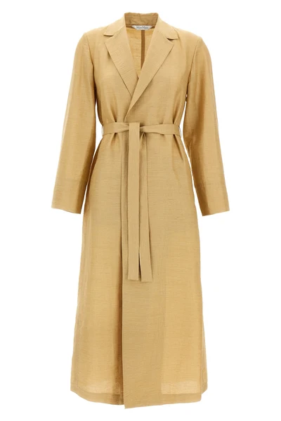 meandro robe style coat in linen and silk blend