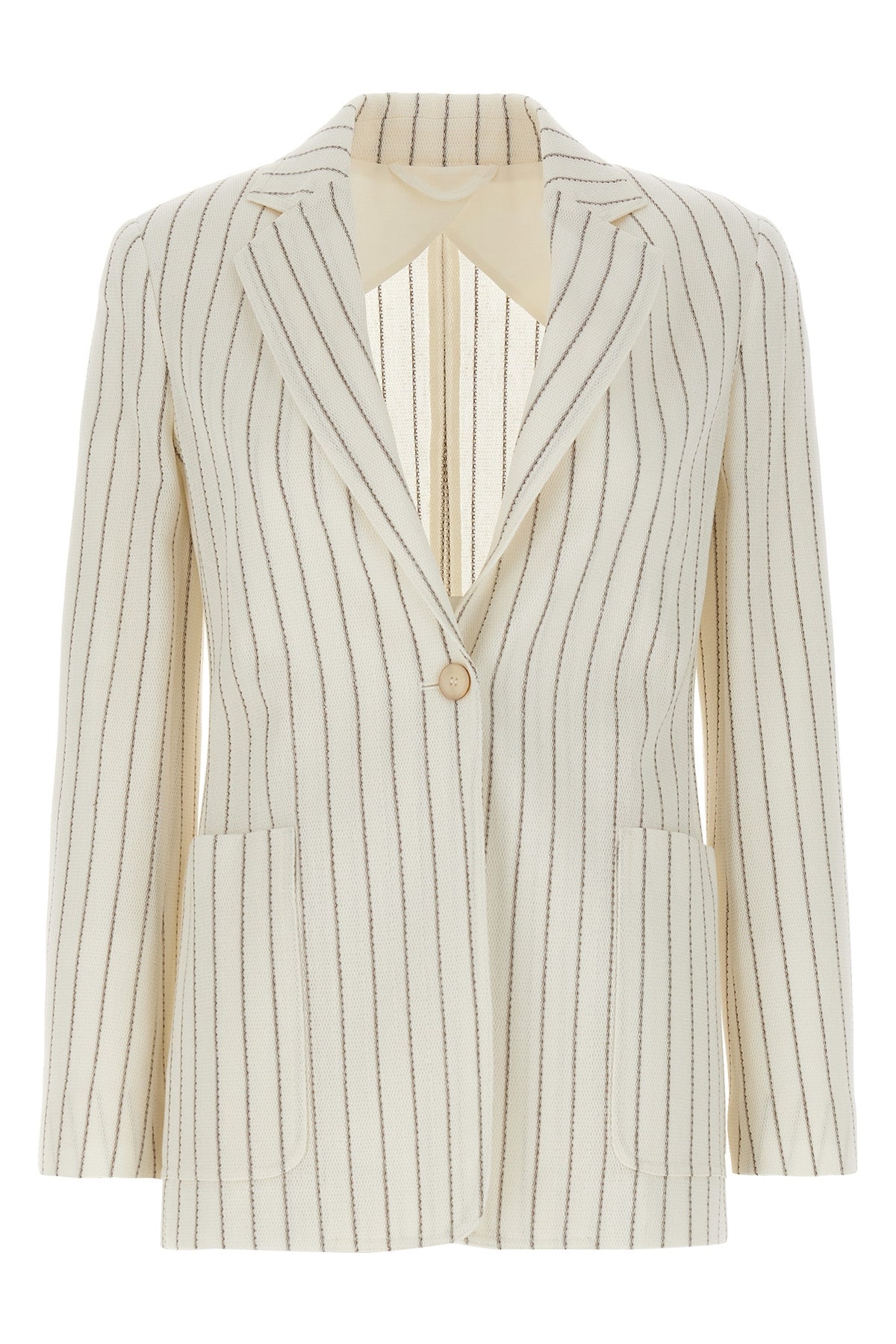 MAX MARA 42 jadi single-breasted blazer in cotton and linen blend