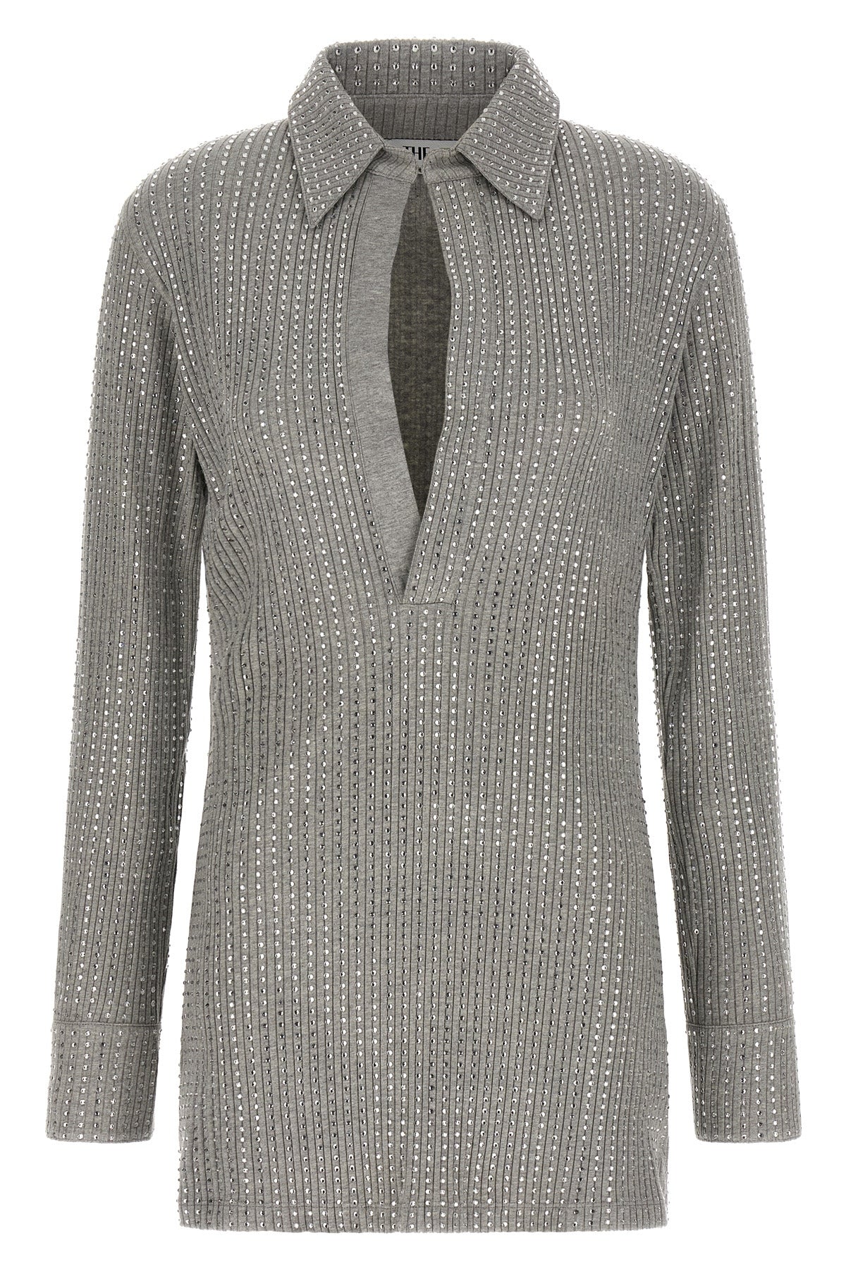 THE ATTICO 40 ribbed stretch cotton mini dress