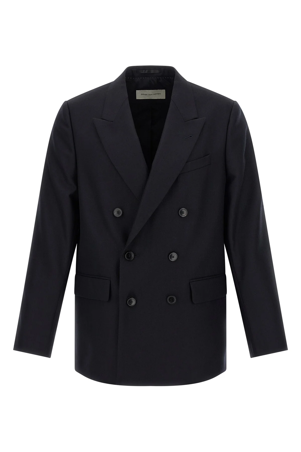 DRIES VAN NOTEN 48 buforden double-breasted blazer in herringbone wool