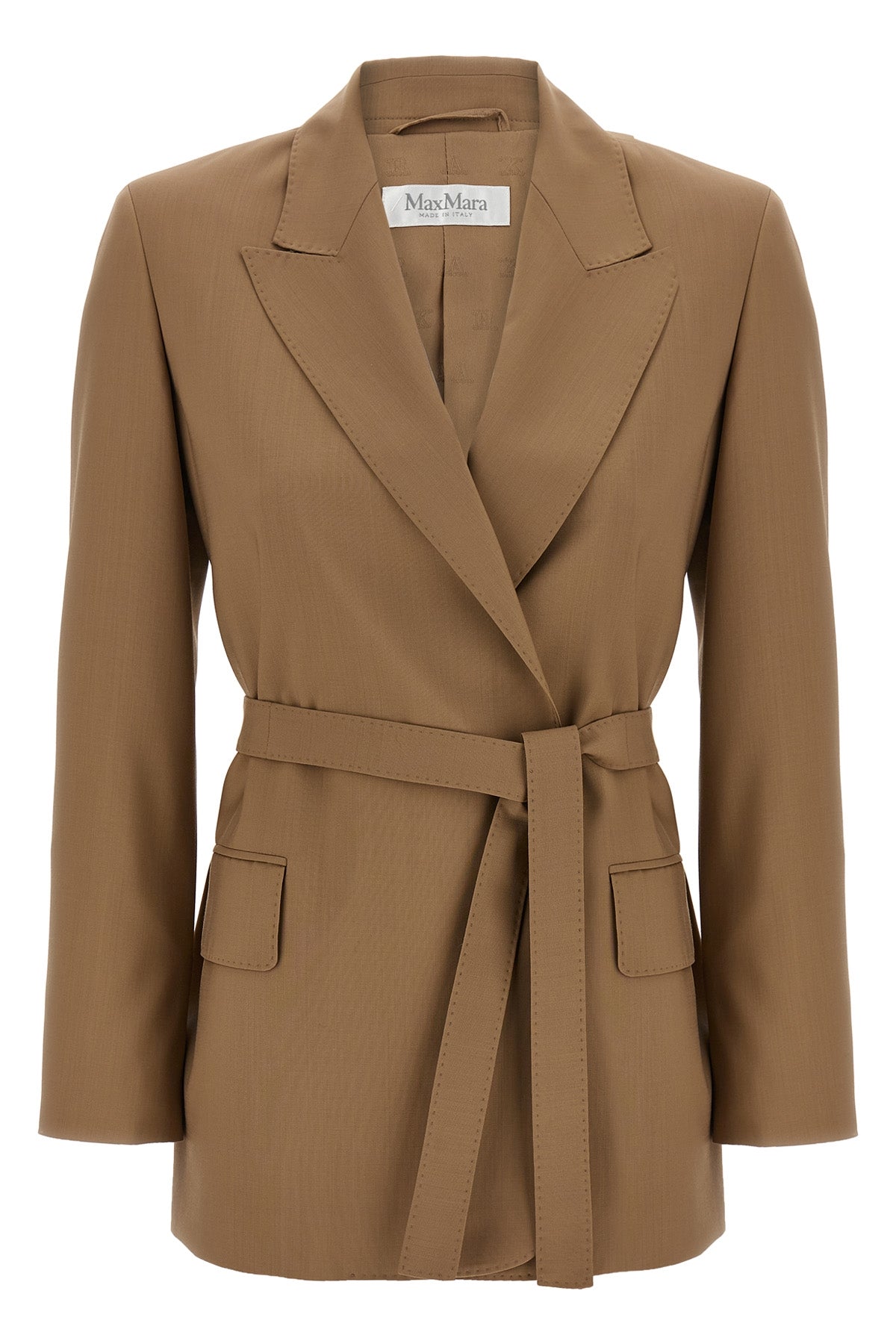 MAX MARA 38 talento blazer in light pure wool canvas finished