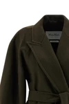 verna coat in double drap of hand-stitched baby camel finished