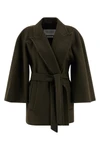 verna coat in double drap of hand-stitched baby camel finished