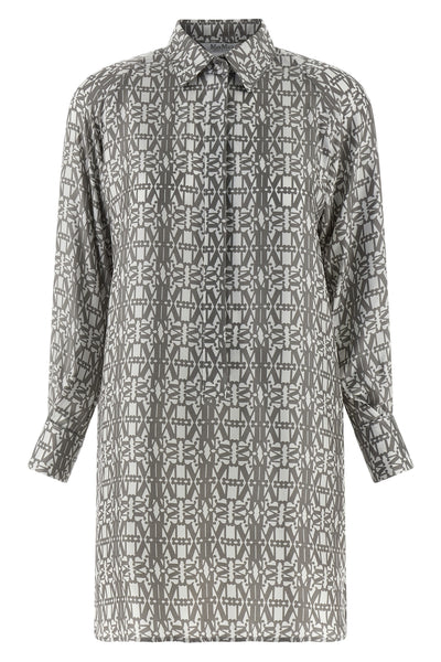 grembo mini dress in pure silk twill