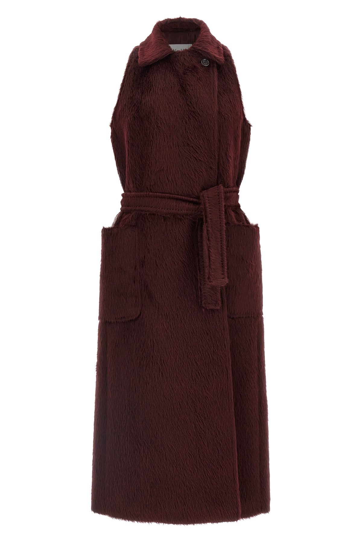 MAX MARA 38 abbozzi1234 long coat in long-haired alpaca and wool fabric