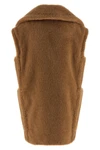 breda1234 vest in camel teddy fabric on a silk base