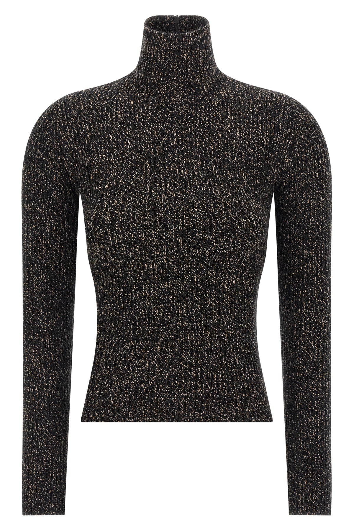 MAX MARA L azulene1234 turtleneck sweater in ribbed wool and cashmere stretch mouliné yar