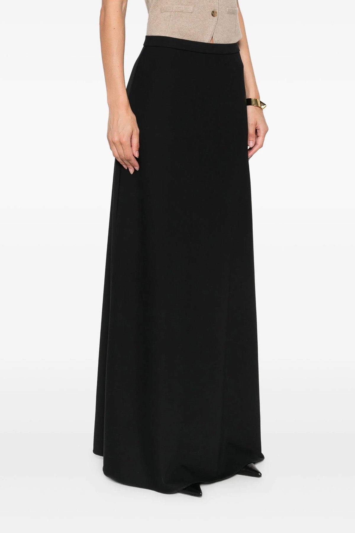 MAX MARA 38 vernice flared skirt in compact and slightly elasticized cotton jersey