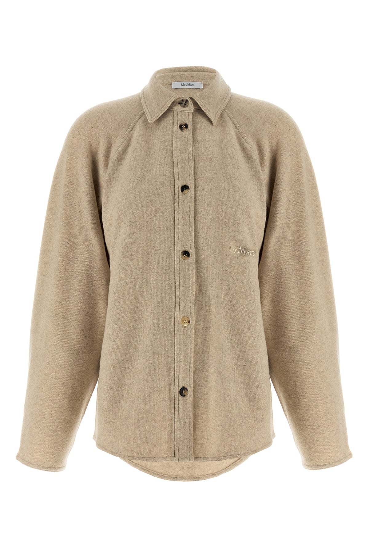 MAX MARA L ceci mélange stretch cashmere flannel overshirt