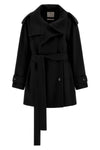 bouquet1234 short double-breasted trench coat in pure wool