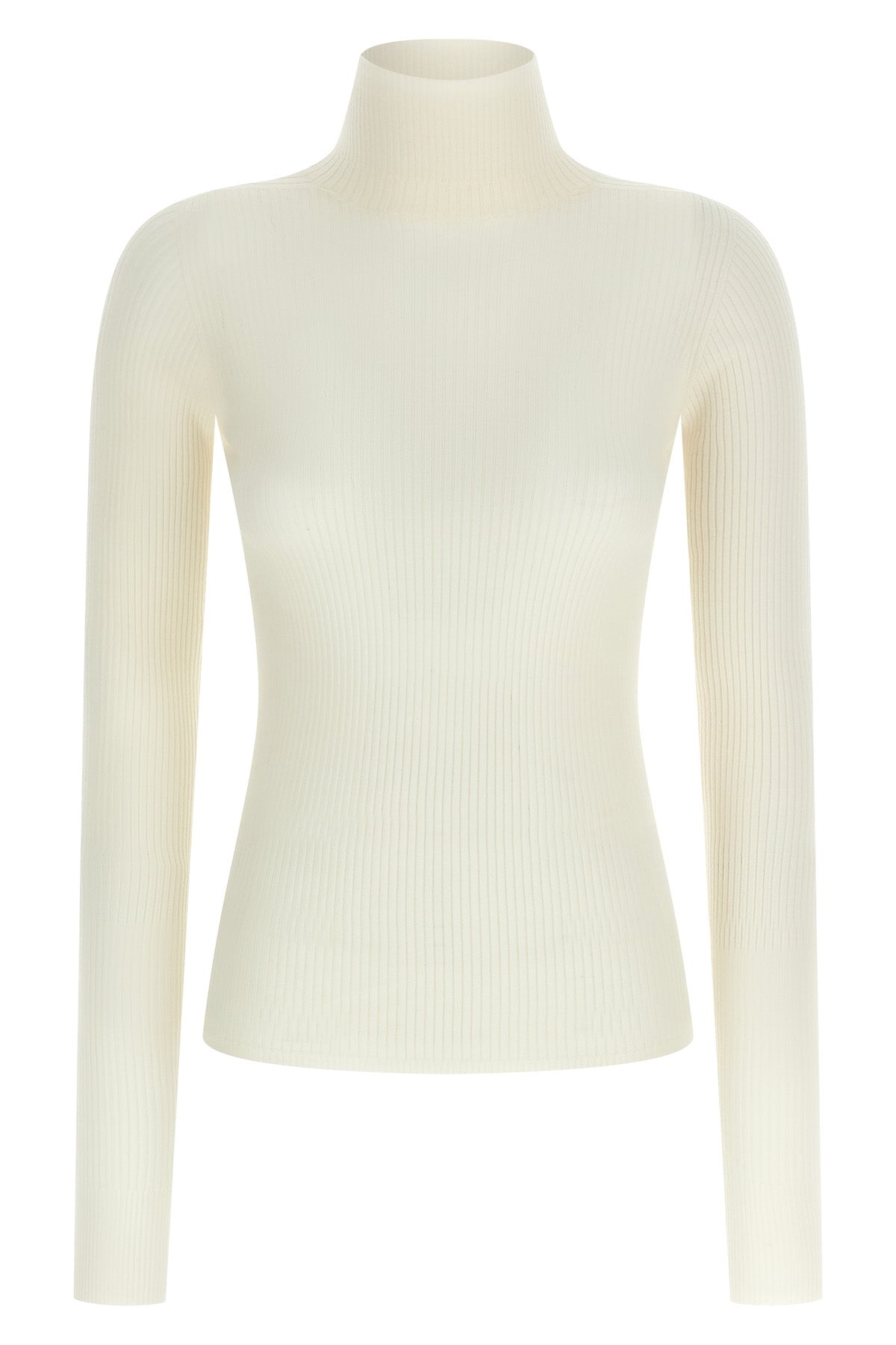 SPORTMAX L niagara turtleneck sweater in pure virgin wool ribbed yarn