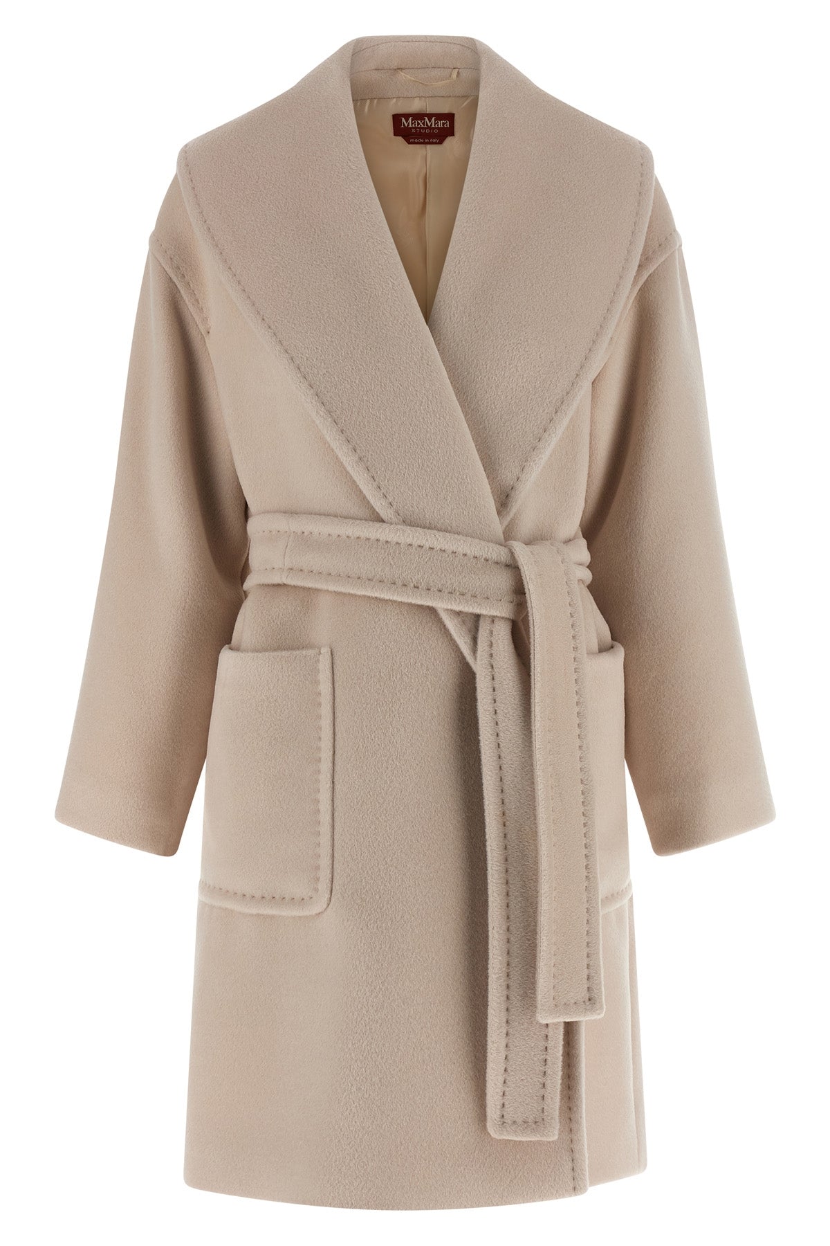 MAX MARA STUDIO 42 cloruro coat in alpaca and virgin wool beaver