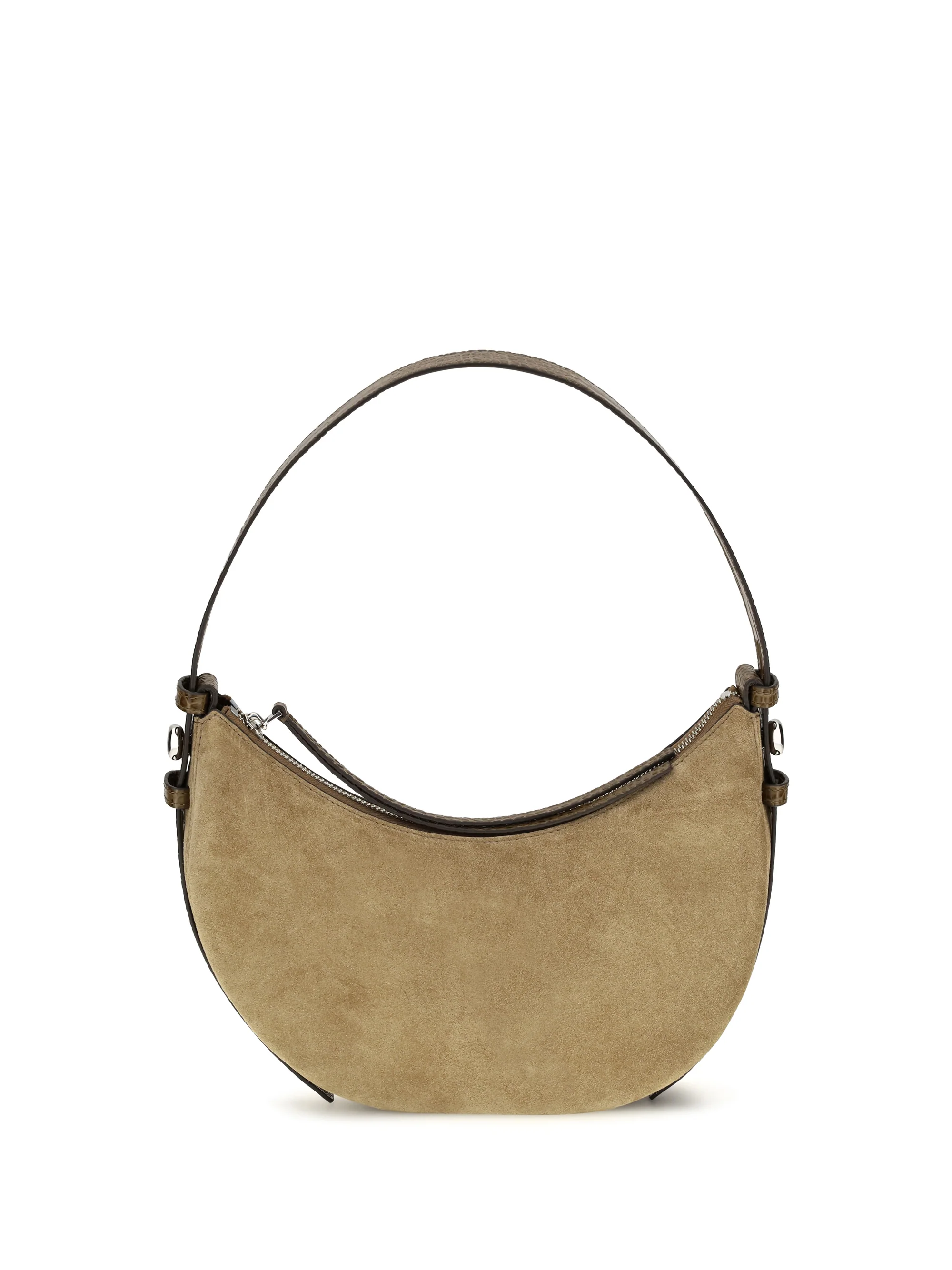 romy suede crescent shoulder bag