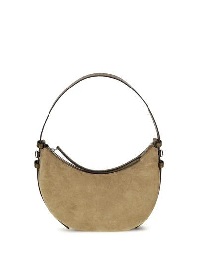 romy suede crescent shoulder bag